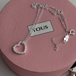 Tous Valentines Collection Heart Pendant Necklace 18” Chain Lenght